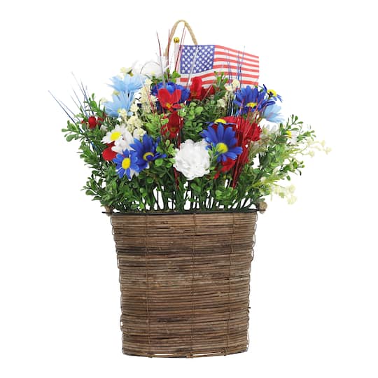 Patriotic Blossom Hanging Basket Arrangement by Celebrate It&#x2122;